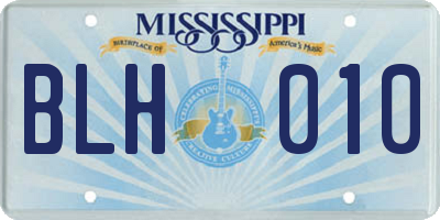 MS license plate BLH010