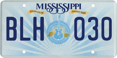 MS license plate BLH030