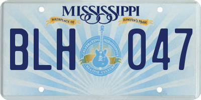 MS license plate BLH047