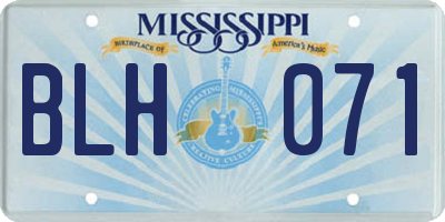 MS license plate BLH071