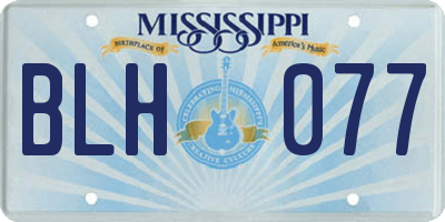 MS license plate BLH077