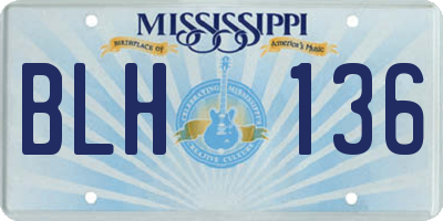 MS license plate BLH136