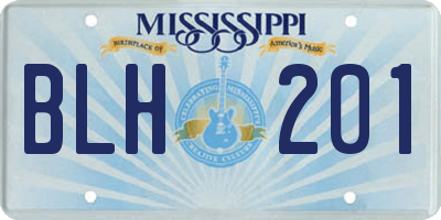 MS license plate BLH201
