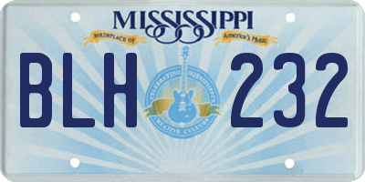 MS license plate BLH232