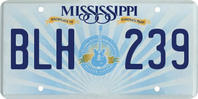 MS license plate BLH239