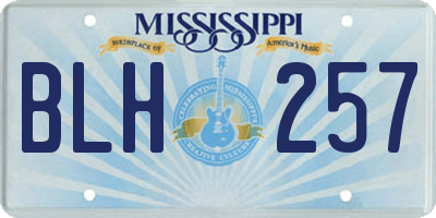MS license plate BLH257