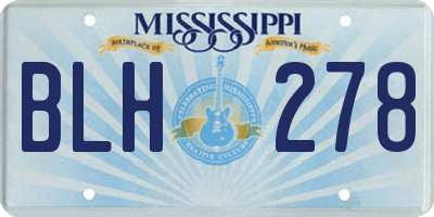 MS license plate BLH278