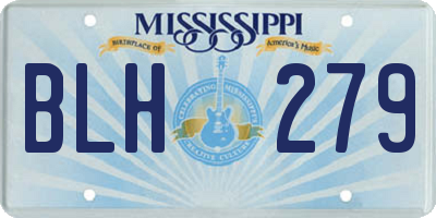MS license plate BLH279
