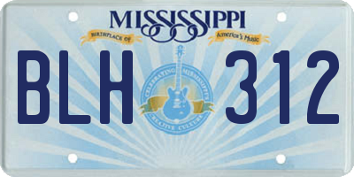 MS license plate BLH312