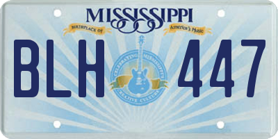 MS license plate BLH447