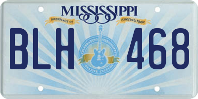 MS license plate BLH468