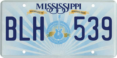 MS license plate BLH539