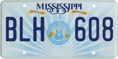 MS license plate BLH608