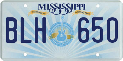 MS license plate BLH650