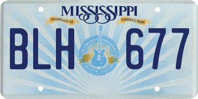 MS license plate BLH677
