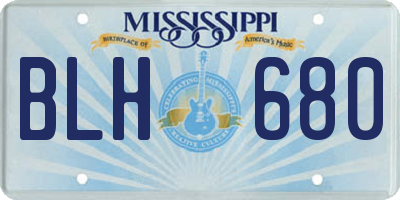 MS license plate BLH680