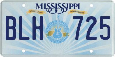 MS license plate BLH725
