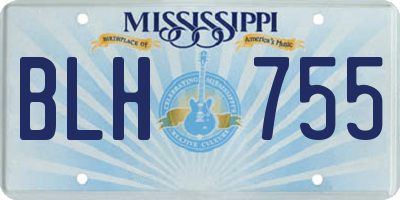 MS license plate BLH755