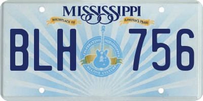 MS license plate BLH756