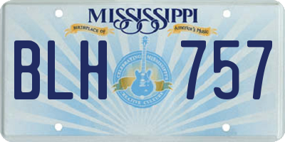 MS license plate BLH757