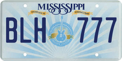 MS license plate BLH777