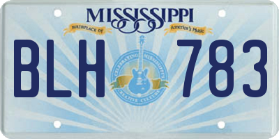 MS license plate BLH783