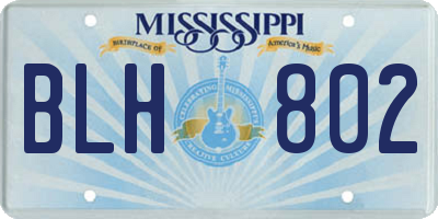 MS license plate BLH802