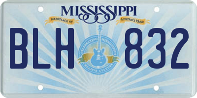MS license plate BLH832