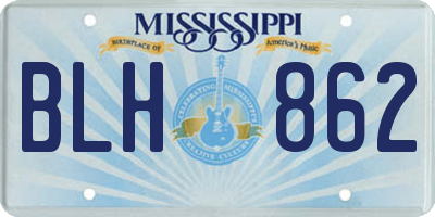 MS license plate BLH862