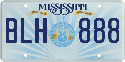 MS license plate BLH888