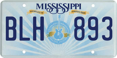 MS license plate BLH893