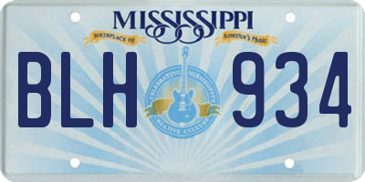 MS license plate BLH934