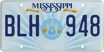 MS license plate BLH948