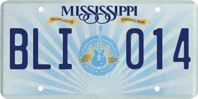 MS license plate BLI014