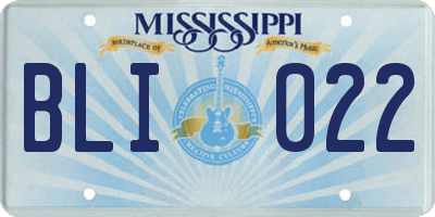 MS license plate BLI022