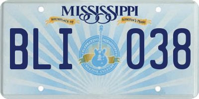 MS license plate BLI038