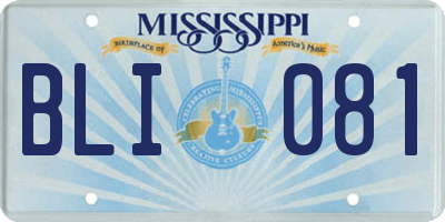 MS license plate BLI081