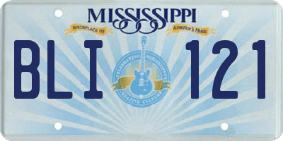 MS license plate BLI121