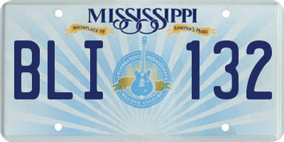 MS license plate BLI132