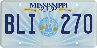 MS license plate BLI270