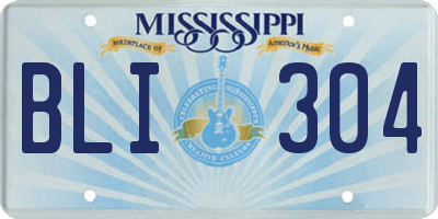 MS license plate BLI304