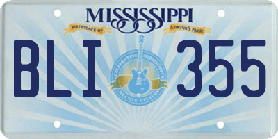 MS license plate BLI355