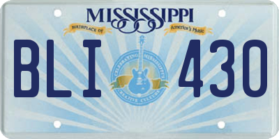MS license plate BLI430