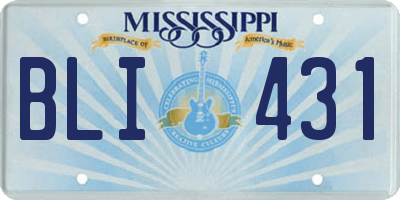 MS license plate BLI431
