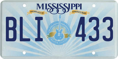 MS license plate BLI433