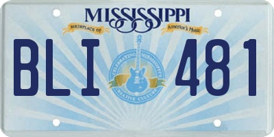 MS license plate BLI481