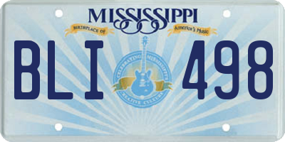 MS license plate BLI498