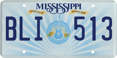 MS license plate BLI513