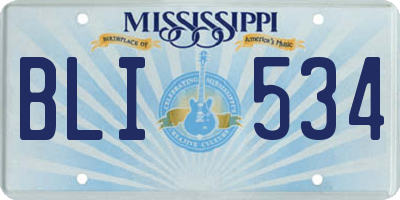MS license plate BLI534