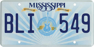MS license plate BLI549